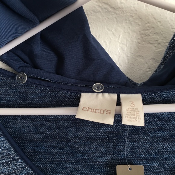 NEW Chico's Detachable Shine Cowl Neck Sweater (BB) - Picture 4 of 8